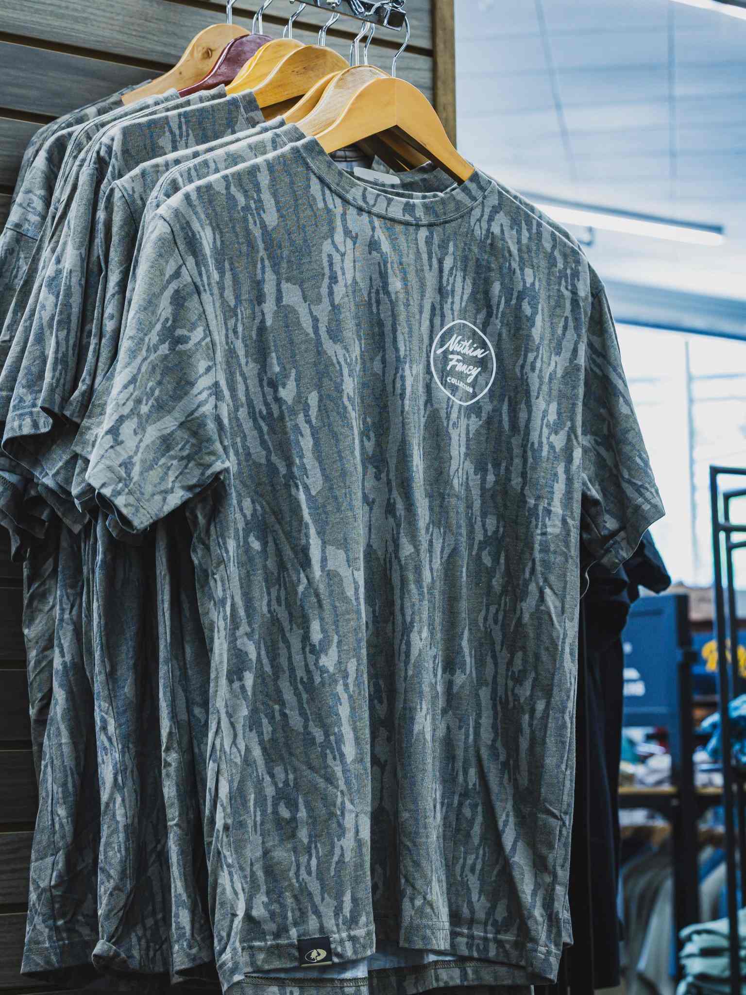 Nuthin Fancy Co camouflage shirts available at Reeves in Clayton GA