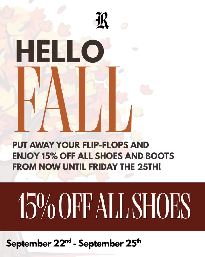 Fall Shoe And Boot Sale At Reeves Clayton GA - Reeves 1928